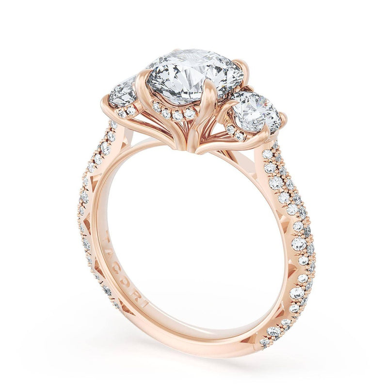 Round 3-Stone Engagement Ring