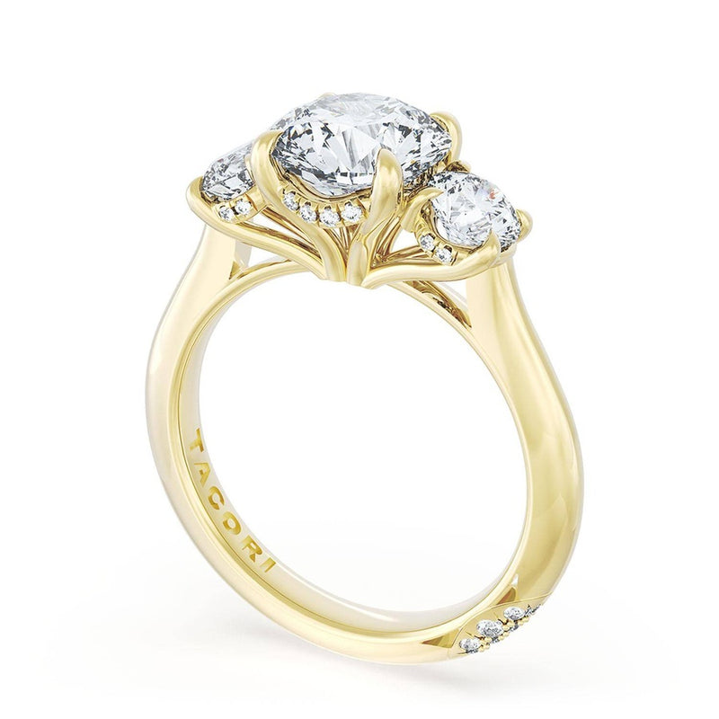 Round 3-Stone Engagement Ring