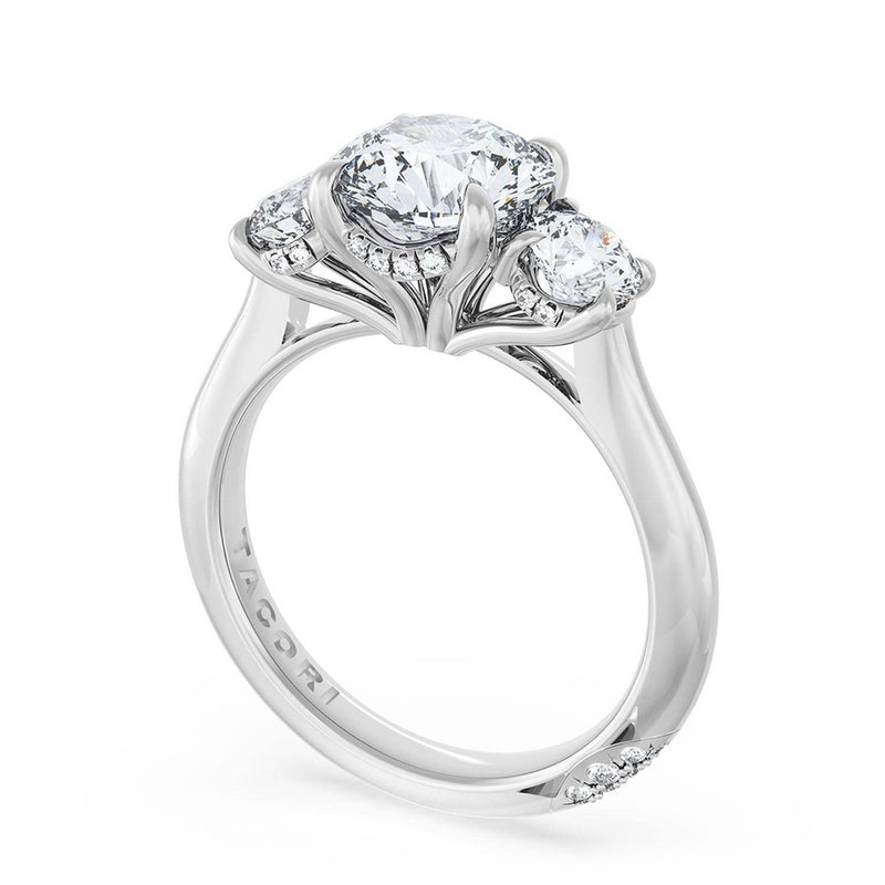 Round 3-Stone Engagement Ring