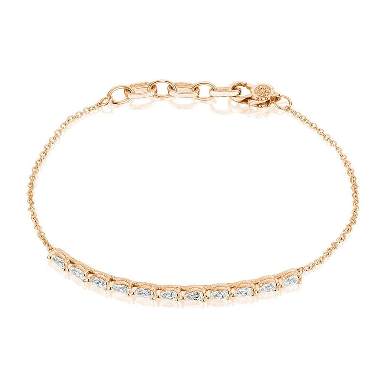 Pear Diamond Bracelet in 18kt Rose Gold