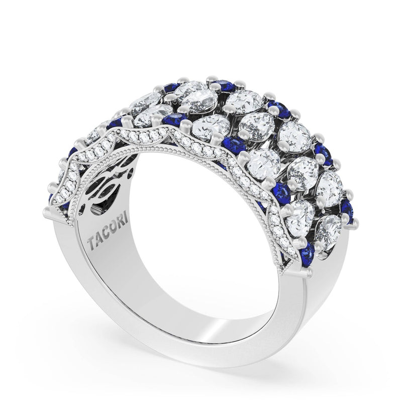 Marquise and Pear Blue Sapphire Mosaic Band
