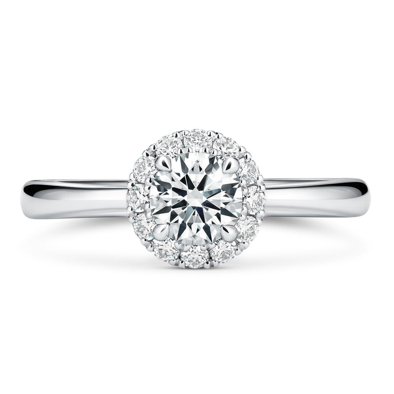 Hearts On Fire The Vela Halo Engagement Ring UU2638 : 0.30 : 7.00 : PLAT : G/SI1