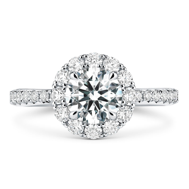 Hearts On Fire The Vela Halo Engagement Ring UU2641 : 0.30 : 7.00 : PLAT : G/SI1