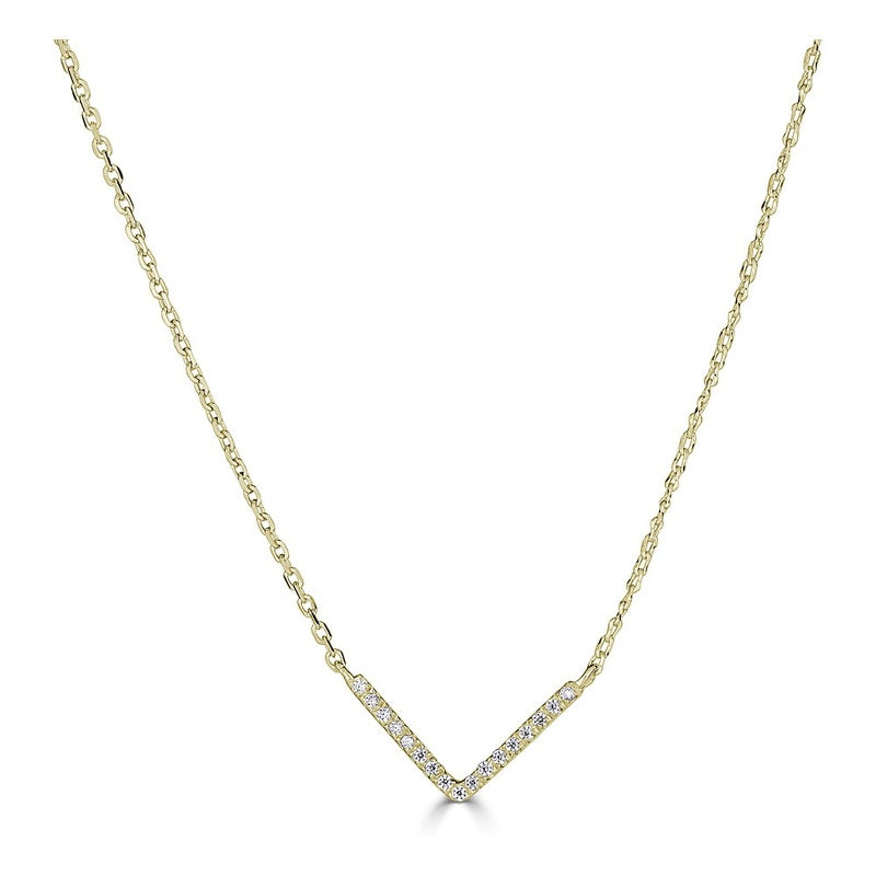 17=.05CTW SI-GH 14KY V NECKLACE