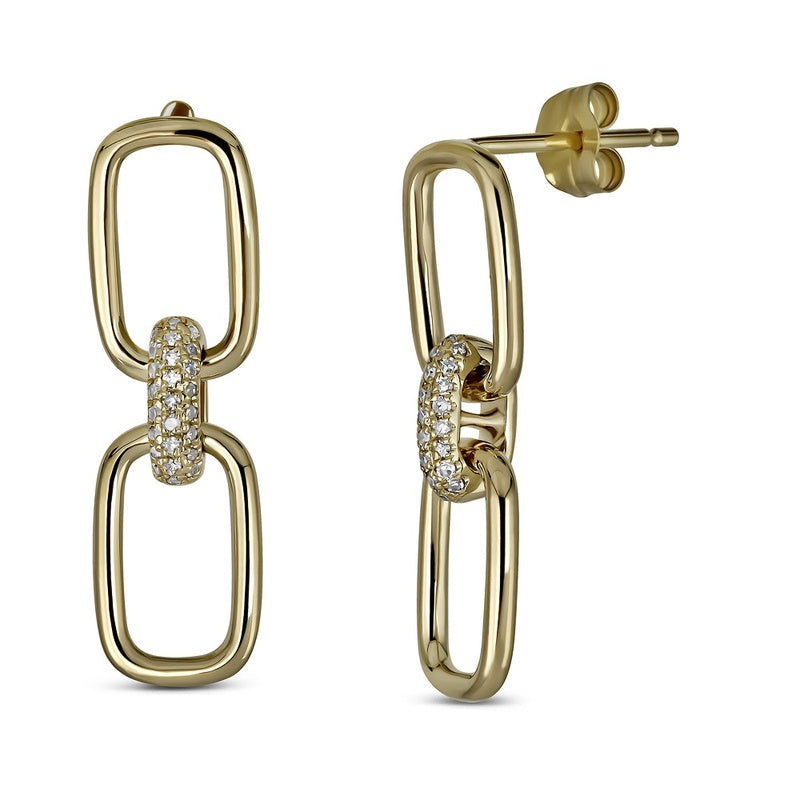 50=.12CTW DBL DROP CHAIN EARRINGS