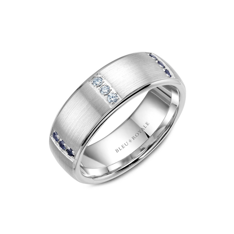 Bleu Royale Men's Wedding Band RYL-008WDS75