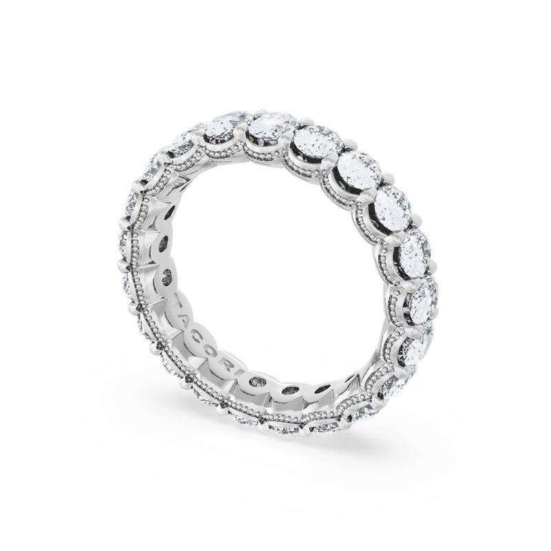 Oval Cut Diamond Eternity Band in Platinum