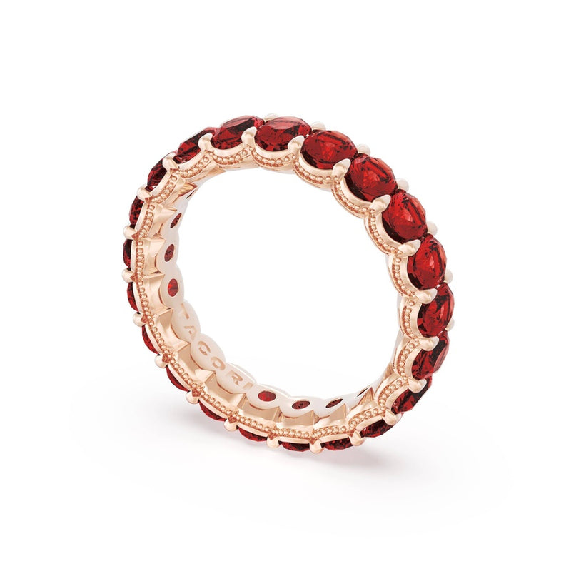 Oval Cut Ruby Eternity Band in 14kt Rose Gold