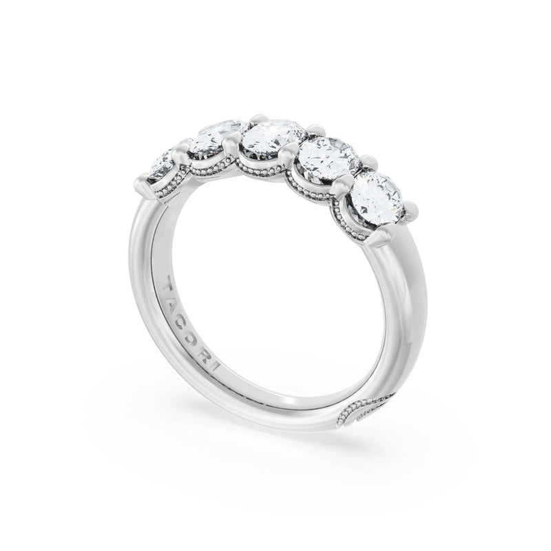 Oval Cut Diamond Eternity Band in 18kt White Gold