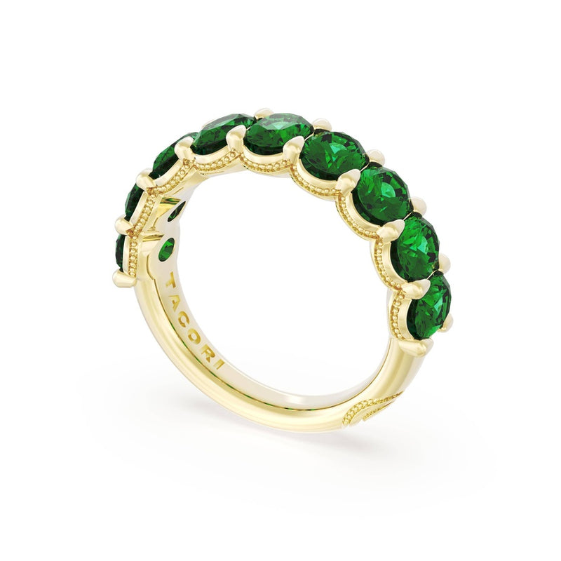 Oval Cut Emerald Eternity Band in 18kt Yellow Gold