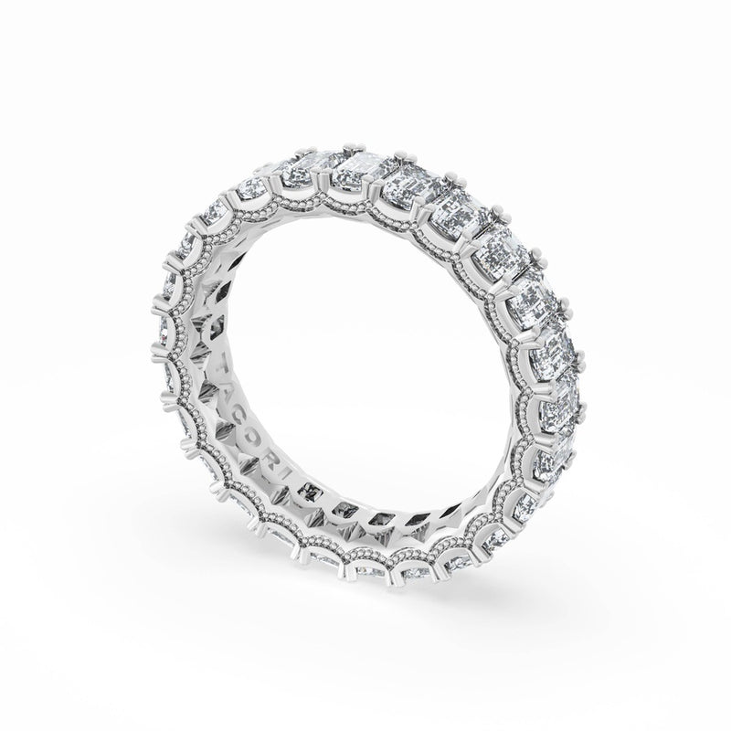 Emerald Cut Diamond Eternity Band in Platinum
