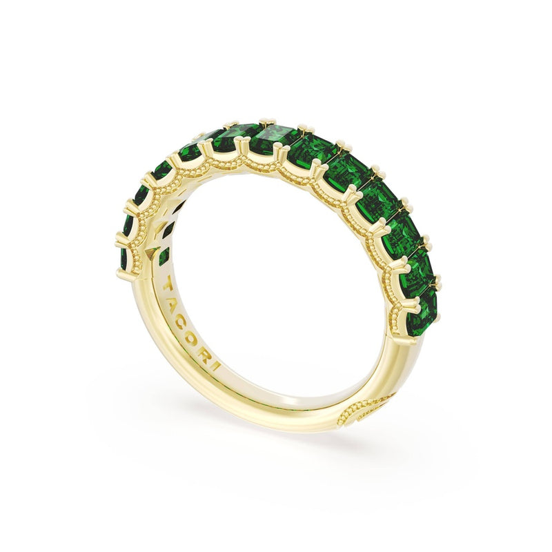 Emerald Cut Emerald Eternity Band in 18kt Yellow Gold