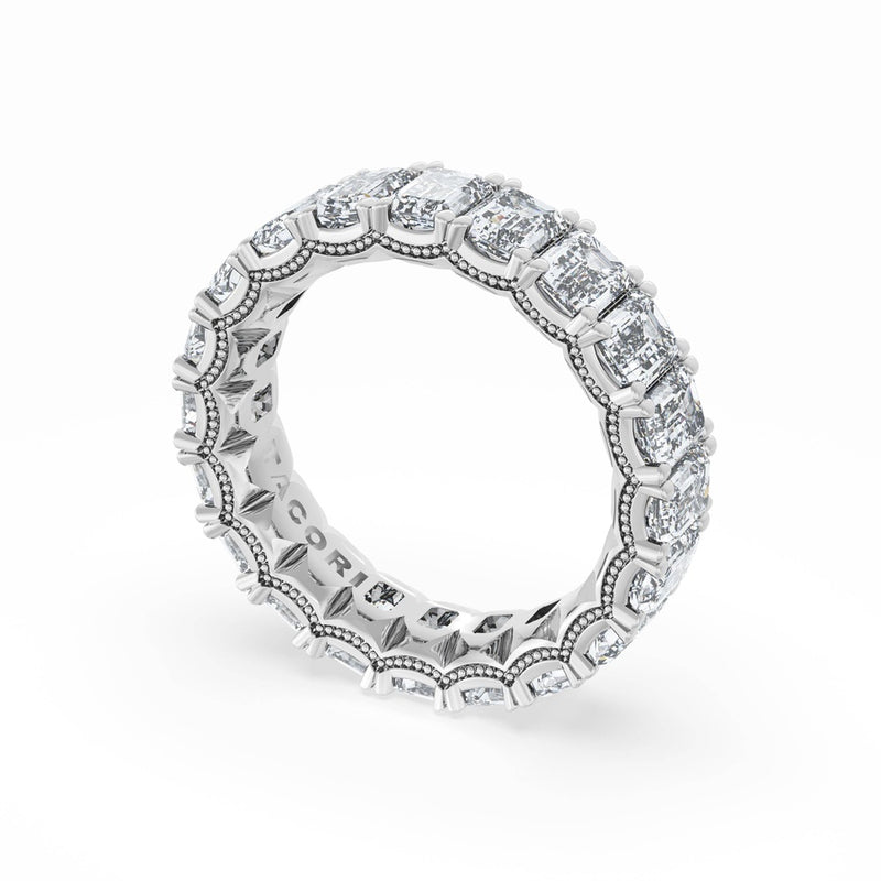 Emerald Cut Diamond Eternity Band in 18kt White Gold
