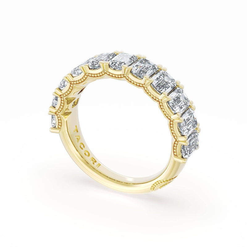 Emerald Cut Diamond Eternity Band in 18kt Yellow Gold