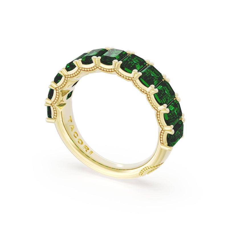 Emerald Cut Emerald Eternity Band in 18kt Yellow Gold