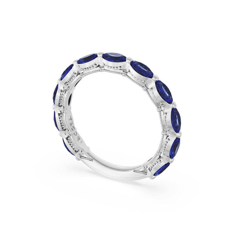 Blue Sapphire Eternity Band in 18kt White Gold