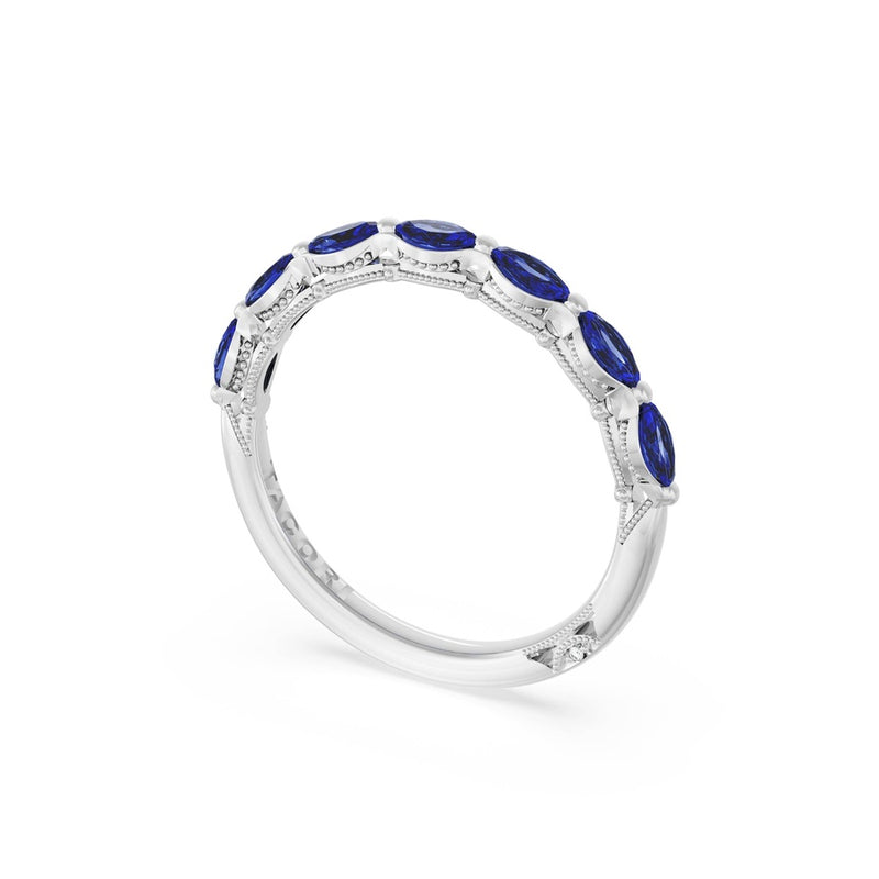 Blue Sapphire Eternity Band in Platinum