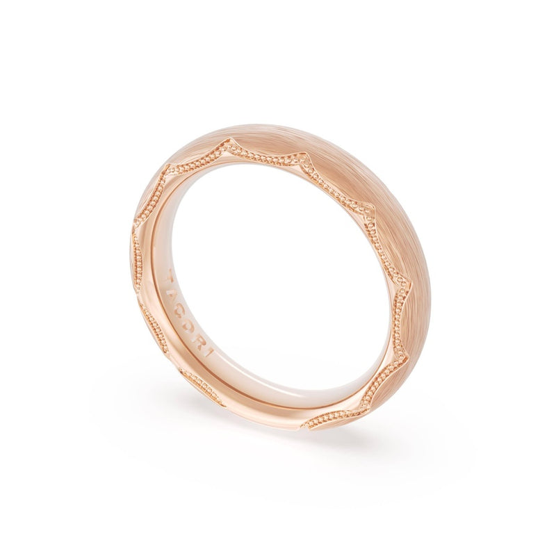 Brushed Finish Wedding Band in 18kt Rose Gold