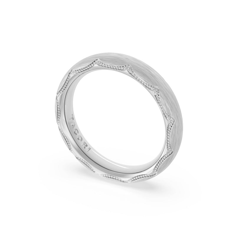 Brushed Finish Wedding Band in Platinum