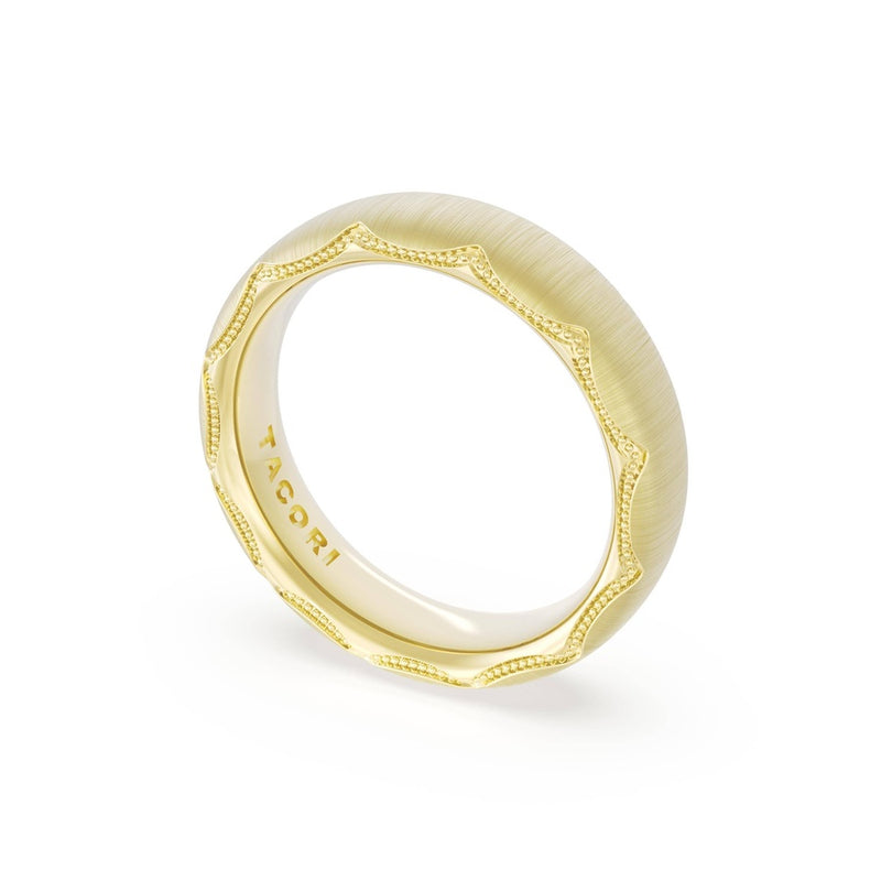 Satin Finish Wedding Band in 18kt Yellow Gold