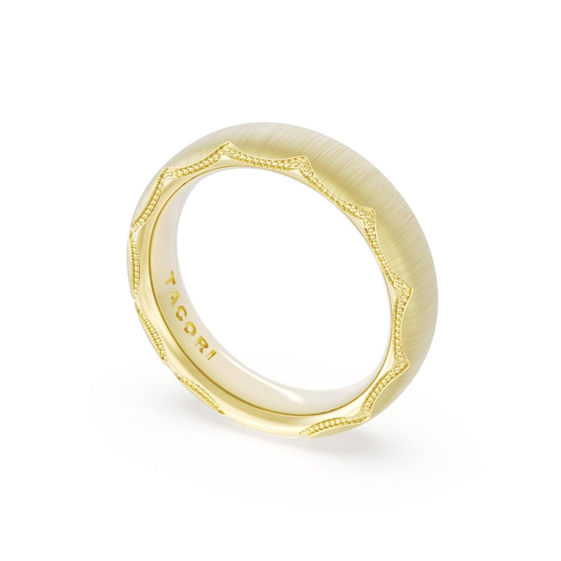 Satin Finish Wedding Band in 18kt Yellow Gold