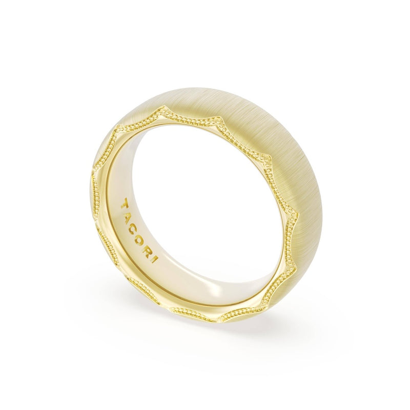Satin Finish Wedding Band in 18kt Yellow Gold