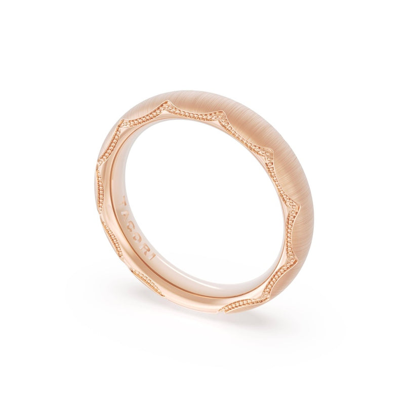 Satin Finish Wedding Band in 18kt Rose Gold