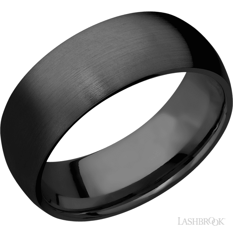 8 mm wide Domed Zirconium band.