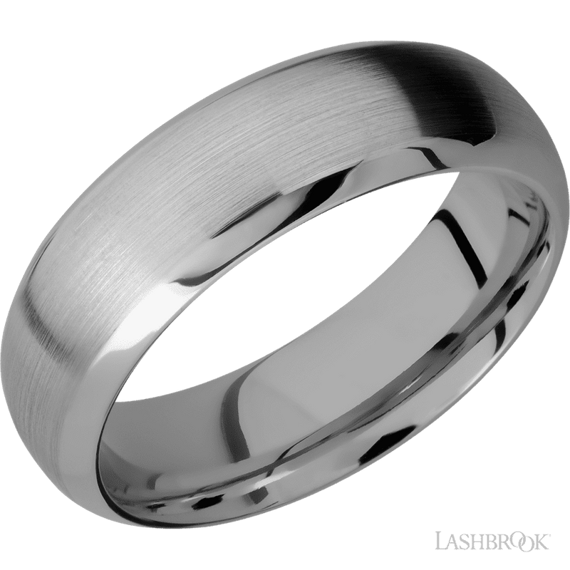 7 mm wide Domed Bevel Titanium band.