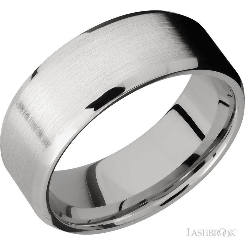 8 mm wide Beveled Cobalt Chrome band.