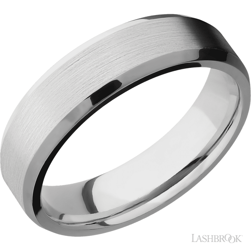 6 mm wide Beveled Cobalt Chrome band.
