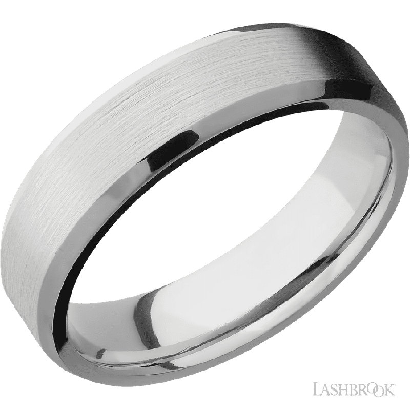 6 mm wide Beveled Cobalt Chrome band.