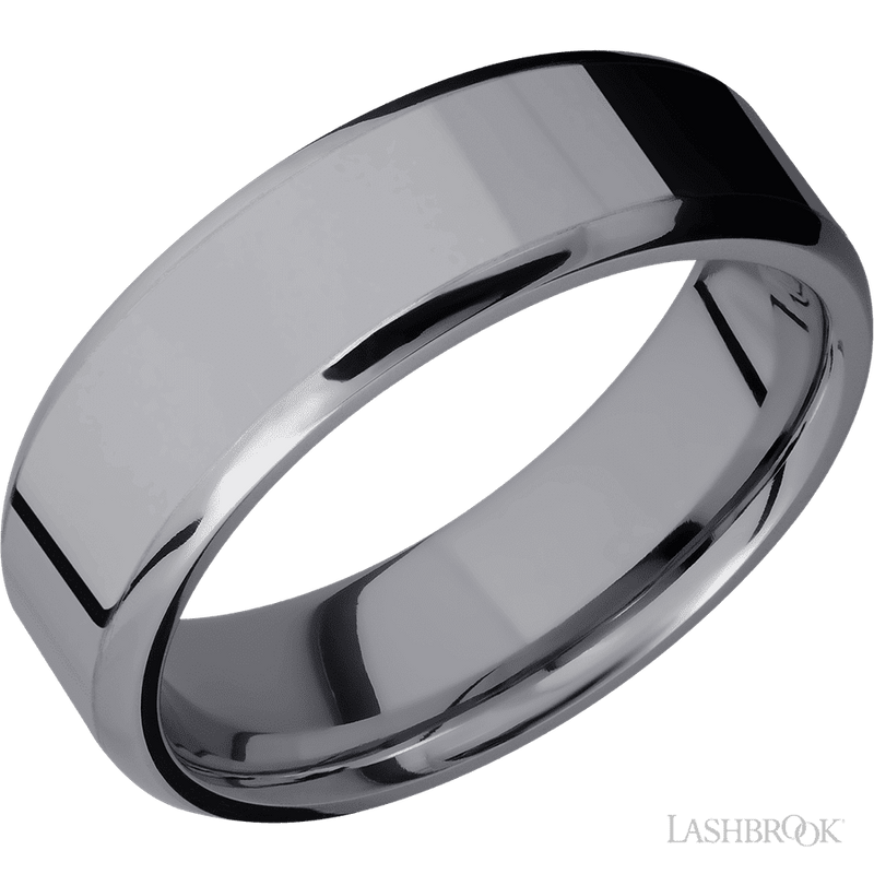 7 mm wide Beveled Tantalum band.