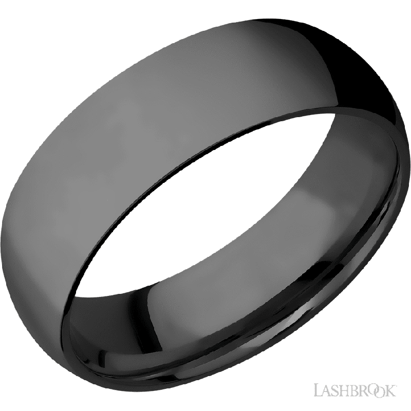 7 mm wide Domed Zirconium band.