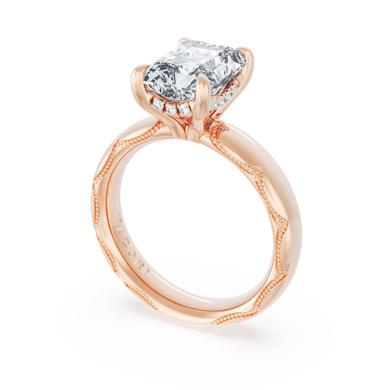 Radiant Solitaire Cigar Band Engagement Ring
