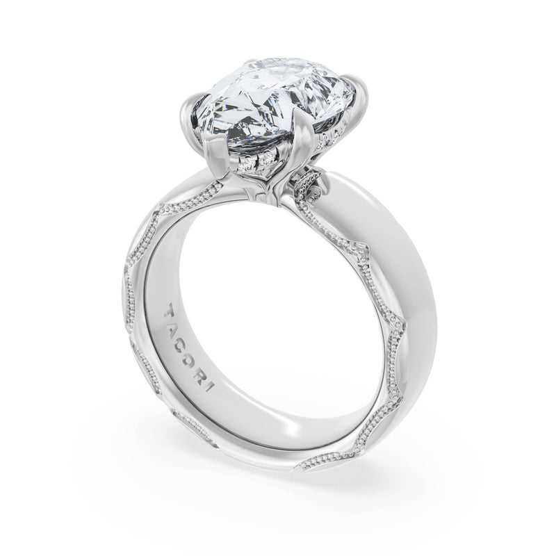 Pear Solitaire Cigar Band Engagement Ring