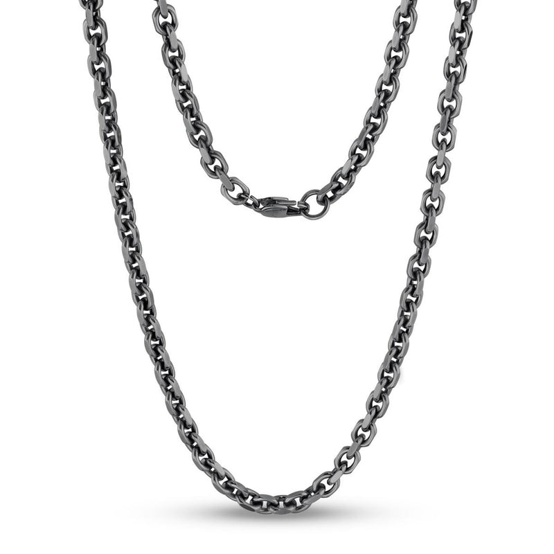 5MM OVAL GUN METAL LINK 24"