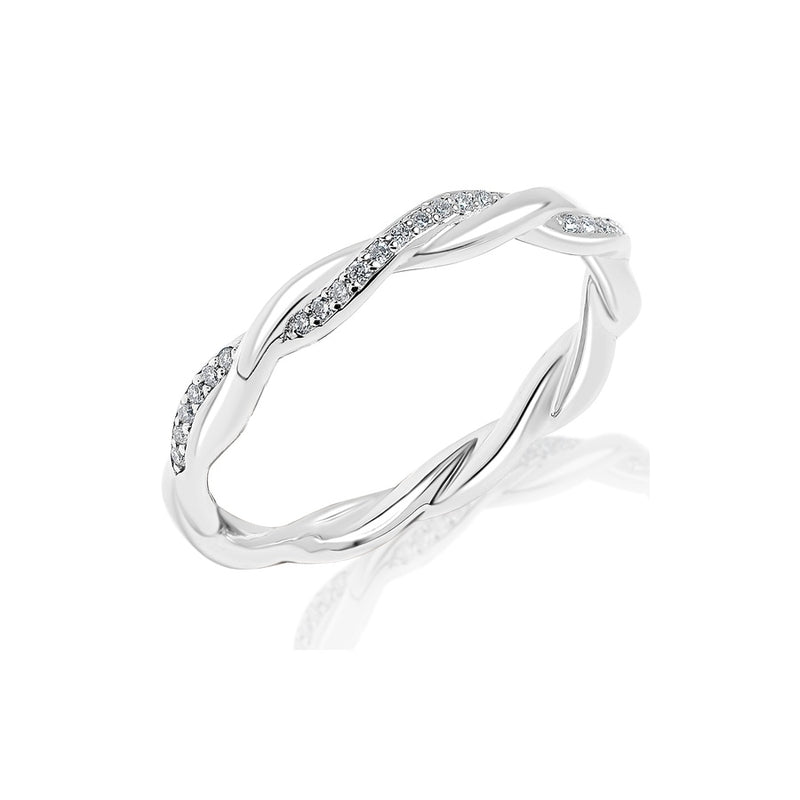 Classique Creations High Polish and Diamond Twist Wedding Band Z1489B