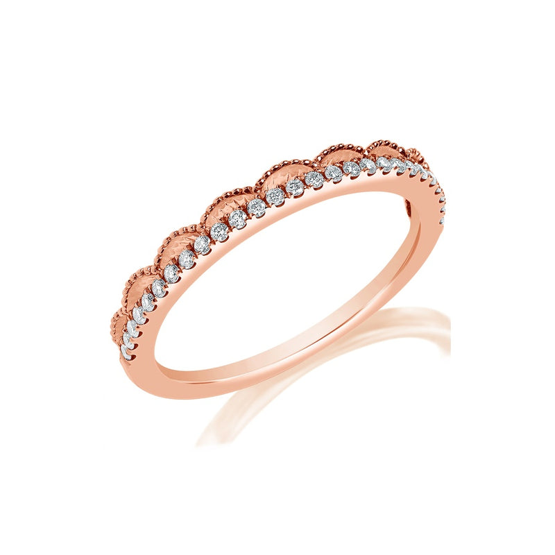 Classique Creations Scalloped Milgrain Detail Wedding Band Z1731B