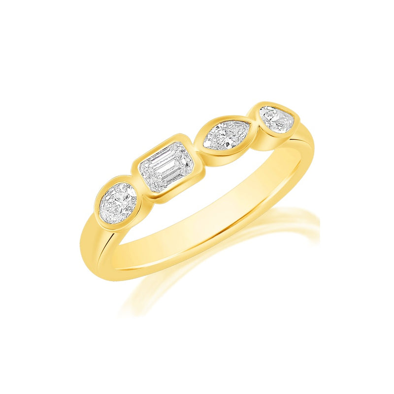 Classique Creations Mixed Shape Four Diamond Bezel Band Z2870B