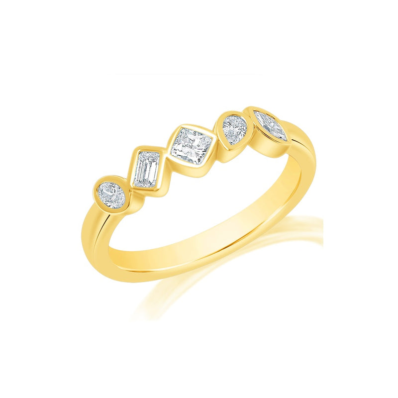 Classique Creations Mixed Shape Cushion Center Diamond Bezel Band Z2896B
