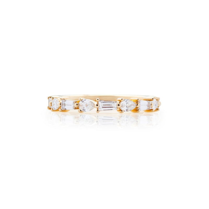 Classique Creations Tapered Baguette and Pear Diamond Halfway Band Z4157B