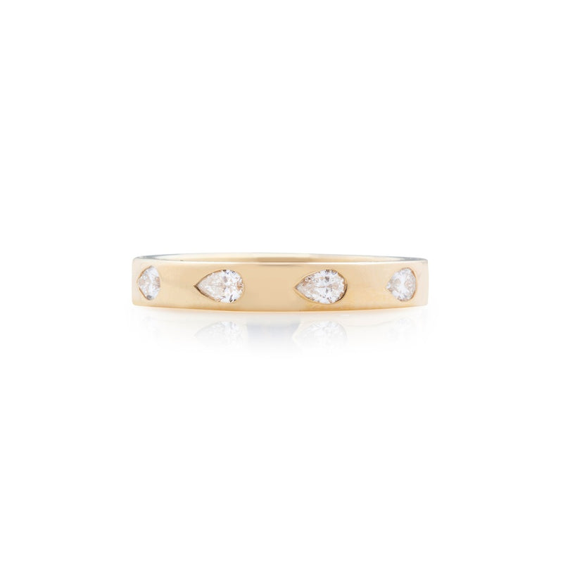 Classique Creations Pear Diamond Burnished Band Z4339B