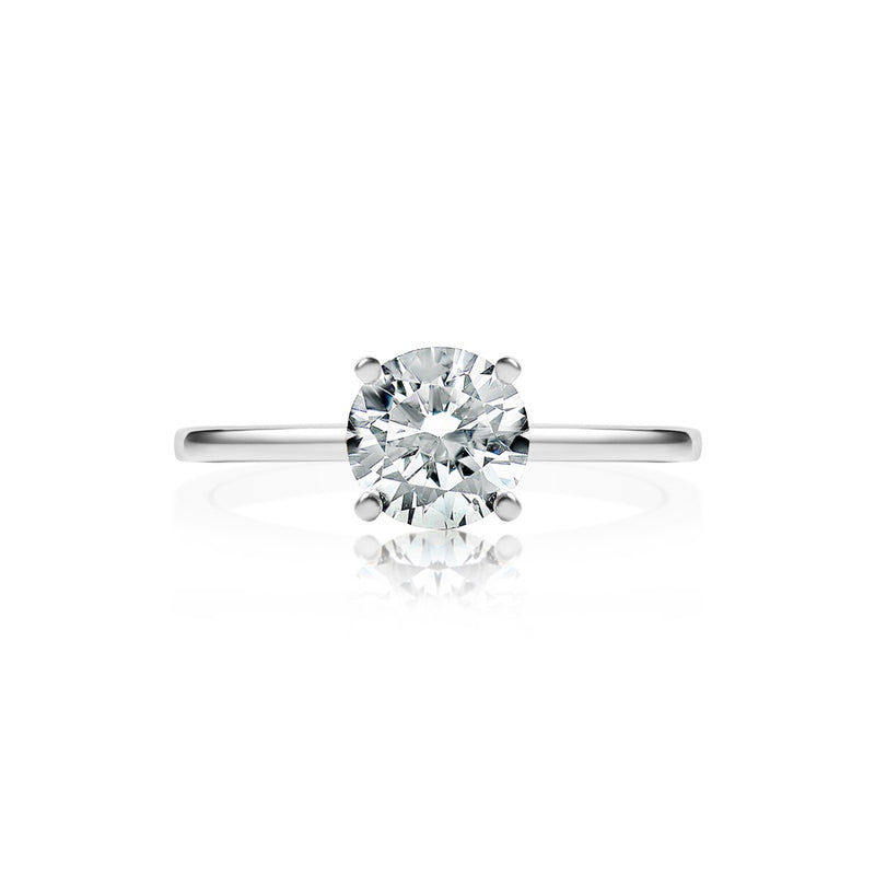 Classique Creations Round Solitaire Thin Band Engagement Ring Z1674R