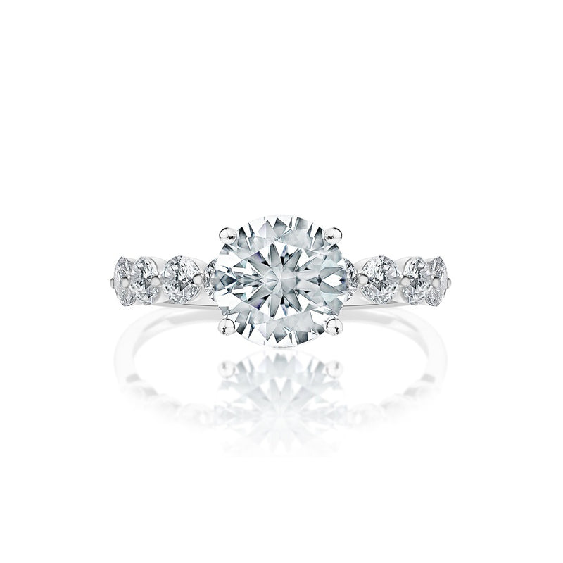 Classique Creations Round Diamond Bubble Band Engagement Ring Z1739R