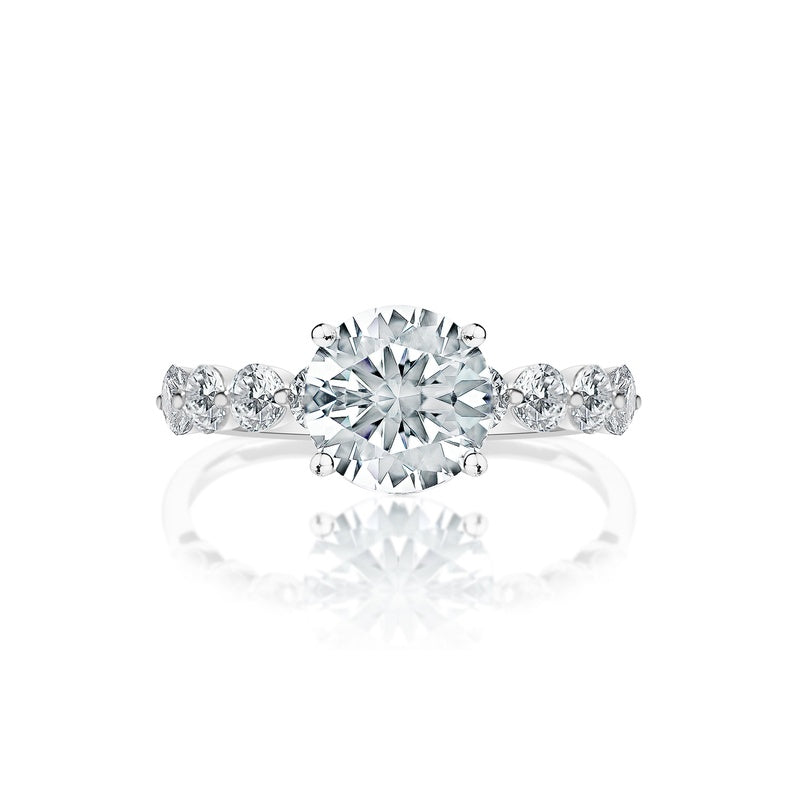 Classique Creations Round Diamond Bubble Band Engagement Ring Z1739R