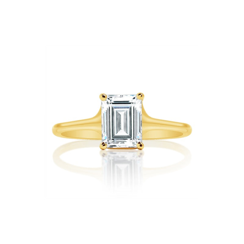 Classique Creations Round Solitaire Graduated Band Engagement Ring Z1955D