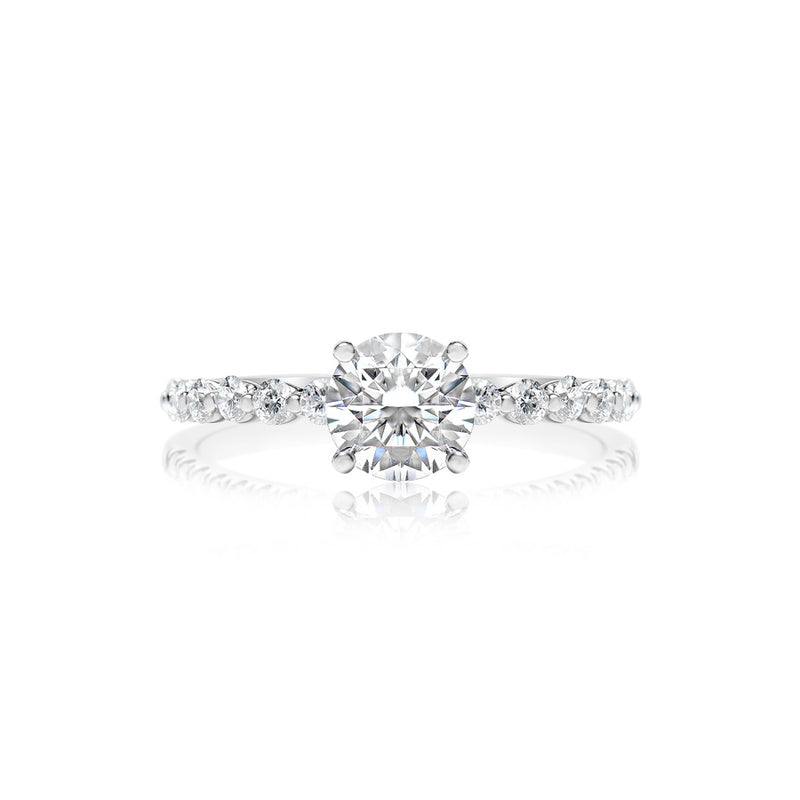 Classique Creations Round Diamond Bubble Band Shared Prong Engagement Ring Z2181R