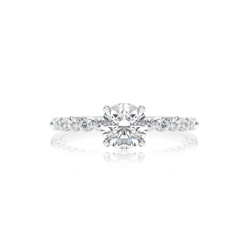 Classique Creations Round Diamond Bubble Band Shared Prong Engagement Ring Z2181R