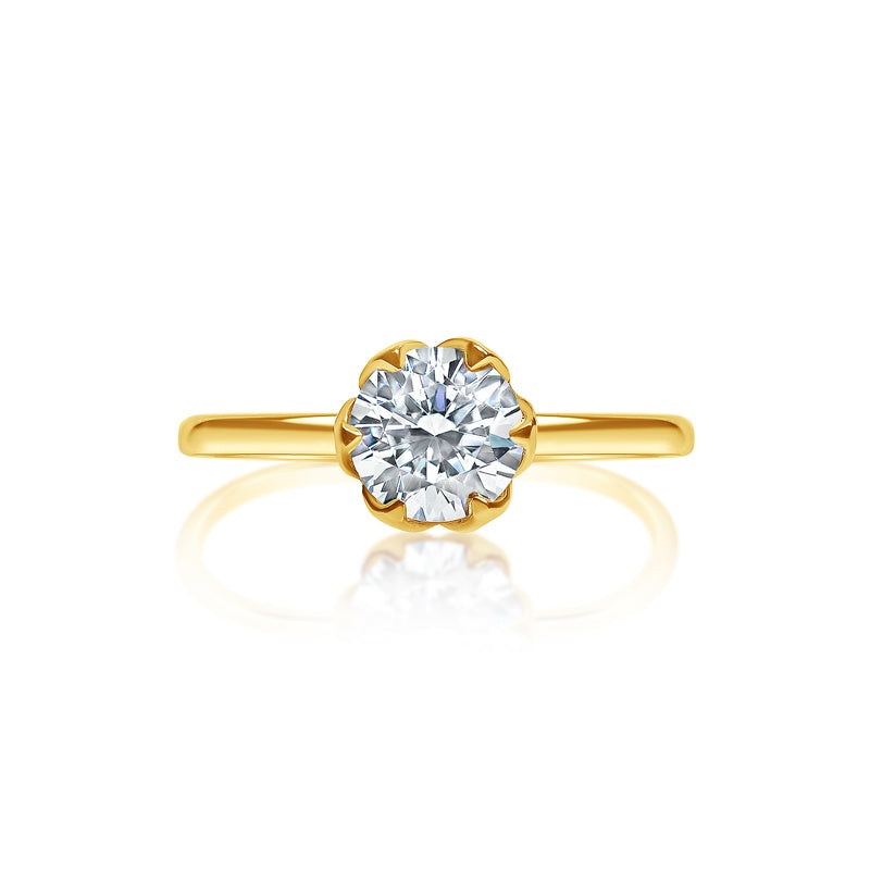 Classique Creations Round Solitaire Tulip Head Engagement Ring Z2294R